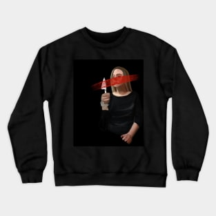 A woman with a knife Crewneck Sweatshirt